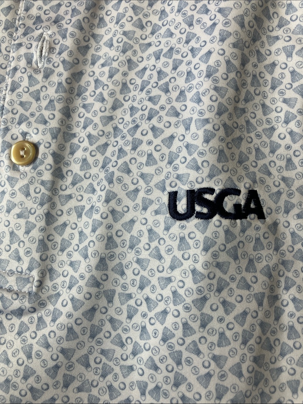 Peter Millar & RLXMen's White Polo Trio with Blue Stripe & Shuttlecock Print - M - Picture 5 of 7